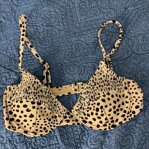 leopard/ cheetah nude and black bikini top